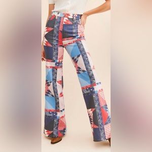 Freepeople Patchwork Flare Wrangler Jeans